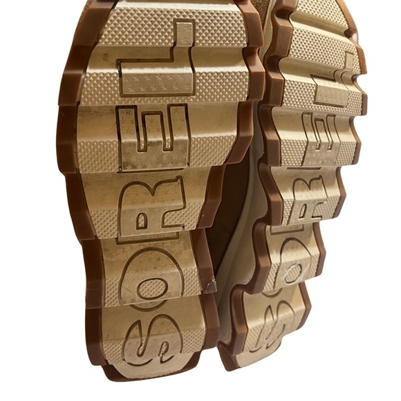 SOREL Kinetic Impact Waterproof Short Tan Suede Boots Size 7 Sherpa Lining Snow - Picture 3 of 9